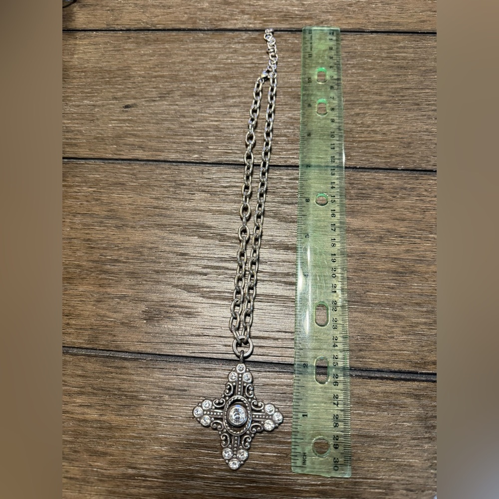 Brighton Clear Crystal Cross Pendant Necklace